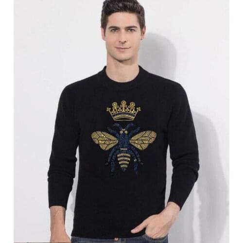 High quality Rhinestones sweaters Mens Hip Hop Fashion Diamond stone sweaters Streetwear
