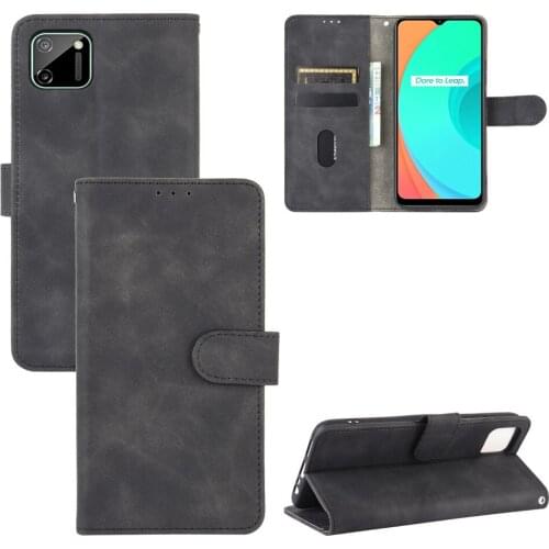 For OPPO Realme C11 Case Luxury Flip Skin Texture PU Leather Card Slots Wallet Stand Case For Oppo RealmeC11 C 11 Phone Bags