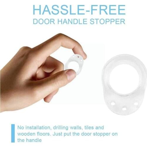 1pc Silent Door Handle Bumper Transparent Ring Bumper The Protect To Pad Crash Silicone Wall Buffer E9E4 J5T9