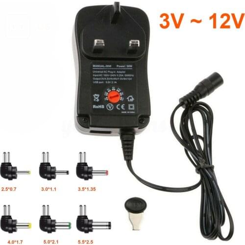 3V 4.5V 5V 6V 7.5V 9V 12V AC to DC Adjustable Multi Voltage Power Supply Adapter