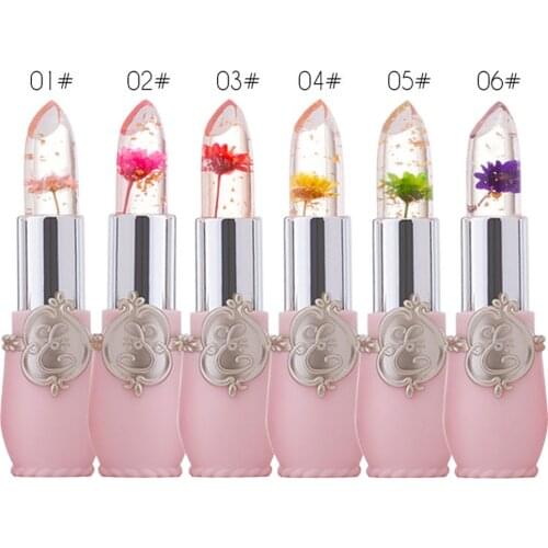 Flower Temperature Color Changing Lipstick Lip Gloss, 6 Colors