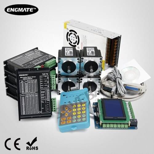 CNC Kit 4 Axis Professional Breakout Board Digital Stepper Drivers Nema23 Motor