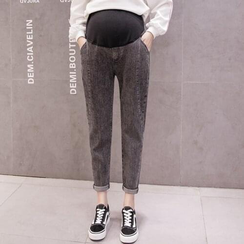 Pregnant women daddy jeans spring and autumn models pregnant women belly lift pants casual pants fashion all-match jeans