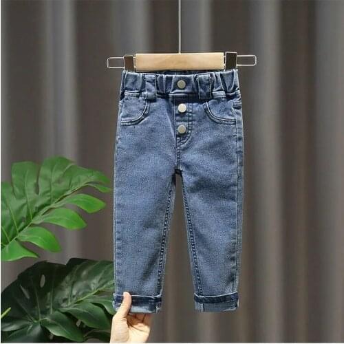 Childrens Slim Pants Little Girls Jeans Baby Fall/Winter Outerwear Trousers Spring and Autumn Casual Pants 0-6 Year