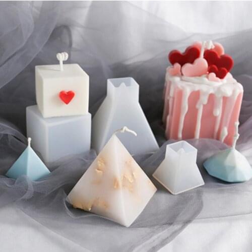 DIY Aromatherapy Candle Mold Pyramid Resin Art Casting Silicone Mould Handmade Candle Making Molds Tool Supplies Home Decoration