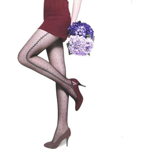 France Fashion Sexy Designs Jacquard Tights Womens Mesh Pantyhose Ladies Thin Transparent Stockings