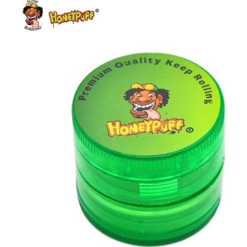 HONEYPUFF Plastic Tobacco Herb Grinder 50 MM 4 Layer Spice Grinder Sharp Diamond Teeth Herbal Crusher Miller