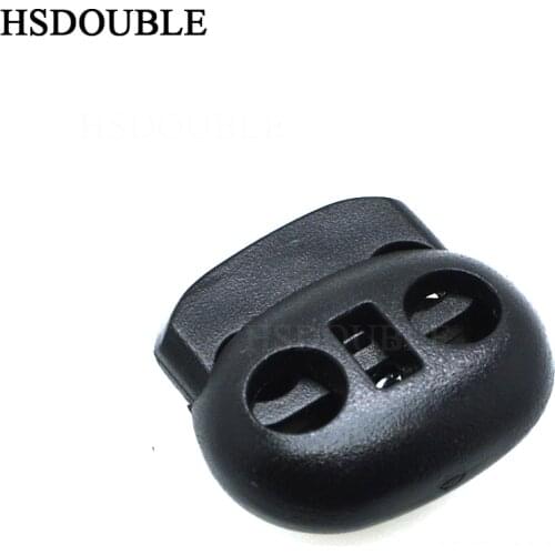 HSDOUBLE Cord Lock Bean Toggle Stopper Plastic Size:20mm*21mm*8mm Toggle Clip Black