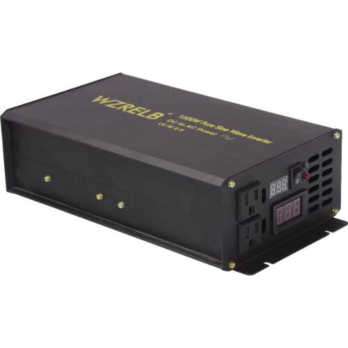 1500W Pure Sine Wave Inverter 24V to 220V Car Power Inverter Generator Solar Panel Battery 12V 36V 48V DC to 120V 230V 240V AC