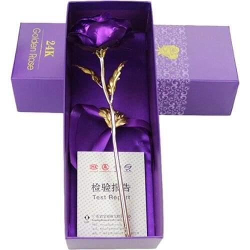 24K Artificial Foil Plated Rose Gold Rose Wedding Decoration Flower Valentines Day Gift Lovers Rose Only for Drop shipping