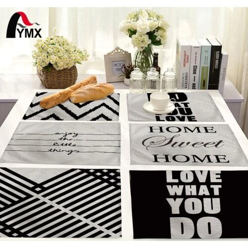 Geometry Pattern Table Mat Letters Stripe Printing Table Napkin Polyester Cotton Placemat Kitchen Decoration Dining Accessories