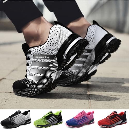 Unisex Sneakers Womens Sports Shoe Flat Tennis Shoes Knitted Breathable Male Sneakers Plus Size 35-47