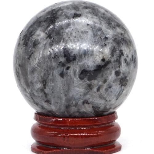 Natural Larvikite Labradorite Ball Mineral Quartz Sphere Hand Massage Crystal Ball Healing Feng Shui Home Decor Accessory 40mm