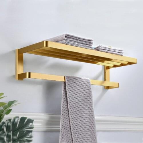 Bathroom Accessories Set Copper Towel Rack Towel Bar Corner Shelf Tissue Holder Toilet Paper Rack Bath Hardware set Brushed Gold