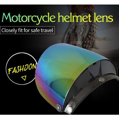 Motorcycle Anti-UV Anti-Scratch Helmets Lens Fashion Visor Wind Shield Lens Universal for Standard 3-Snap Open Face Helmets