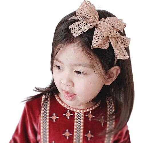 New Cute Lace Bow Hair Band Headband Women Girls Sweet HairBands Headwear Galloon Big BowKnot Fashion Kids Hair Hoop Accessories