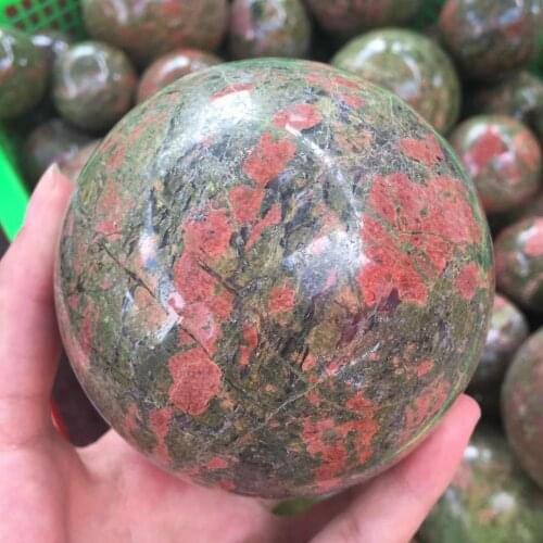 Natural Unakite Stone Sphere Quartz Crystal Ball Mineral Stones for Home decoration
