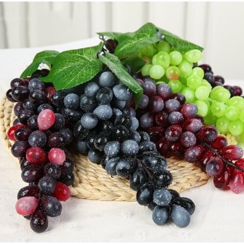 Real Touch Artificial Fruit Grapes Plastic Fake Fruit Home Garden Wedding Party Decoration Photography Props
