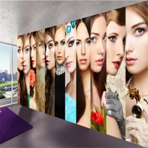 Beibehang Wallpaper Mural Custom Living Room Bedroom Make-up Cosmetic Makeup Board Cosmetic Store Mural Background