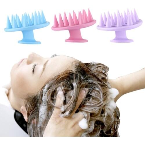 Pointed Tip Silicone Scalp Massage Comb Shampoo Massage Brush Head Acupoint Therapy Comb Health Care Hair Washing Shower Brush