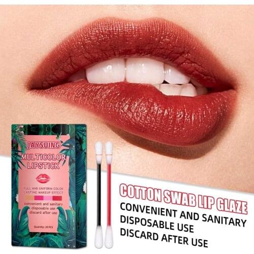 Long-lasting Lip Gloss Portable Cotton Swabs Matte Lipstick Moist-proof and Long-lasting Matte Lip Gloss Lipstick