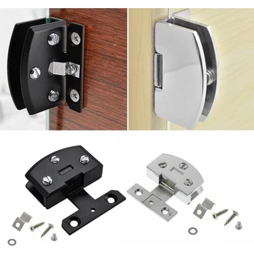 1PC Zinc Alloy No Drilling Heavy Duty Clamp Hinge Zinc Alloy Wine Cabinet Glass Door Hinges Hardware Furniture Accessories