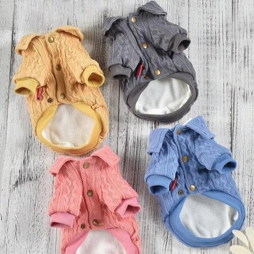 Warm Small Dog Overcoat Pets Winter Dogs Knitted Apparel Puppy Hoodies Sweater For Cats Coat Yorkshire Pomeranian Bichon Outfit