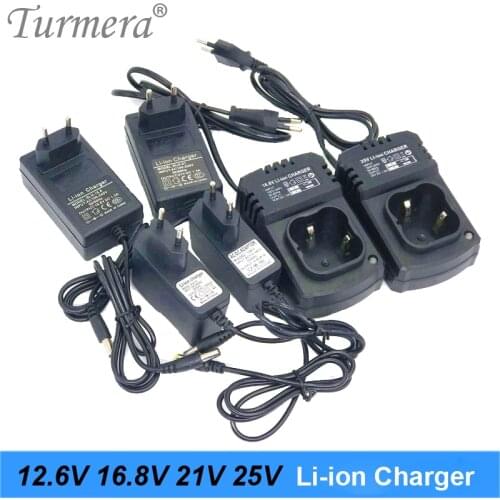 12.6V 16.8V 21V 25V 1A 1.3A 18650 Lithium Battery Charger DC 5.5MM*2.1MM 110-220V Lithium Li-ion Battery Charger for Screwdriver