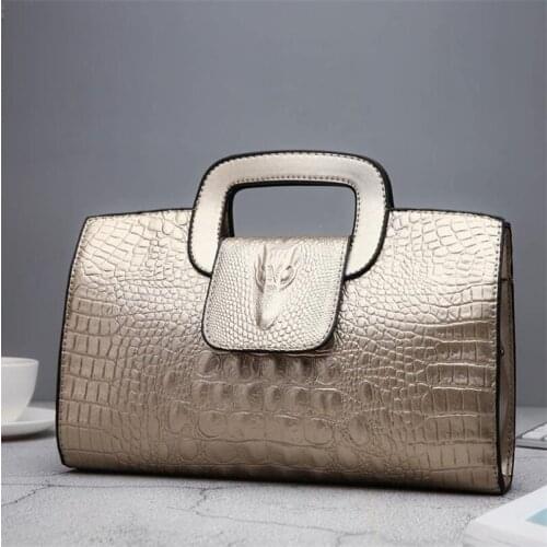 Ladies Leather bag 2021 New European Fashion Women Bag Luxury Leather Handbags golden and Silver color Messenger Bag Female Tote