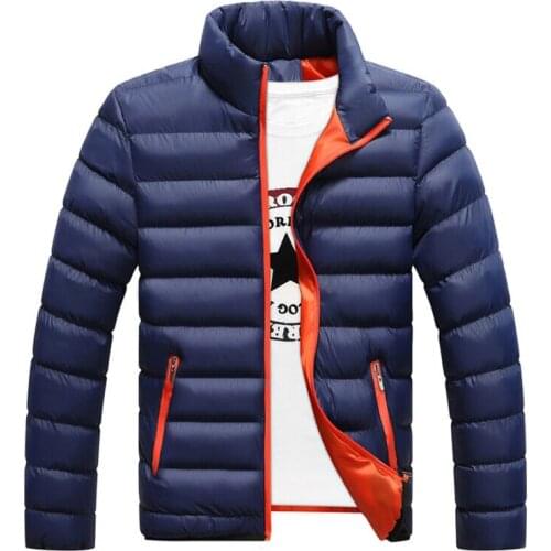 Winter Men cotton jacket coats Cotton Padded Thick Warm jakcet Stand Collar light Outerwear Casual Overcoat Clothing Coats