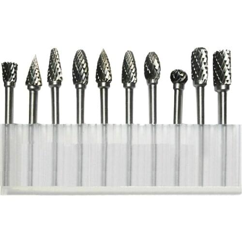 10pcs 3 x 6mm Tungsten Carbide Drill Bits Rotary Burrs Metal Diamond Grinding Woodworking Milling Cutters For Dremel Drill bits