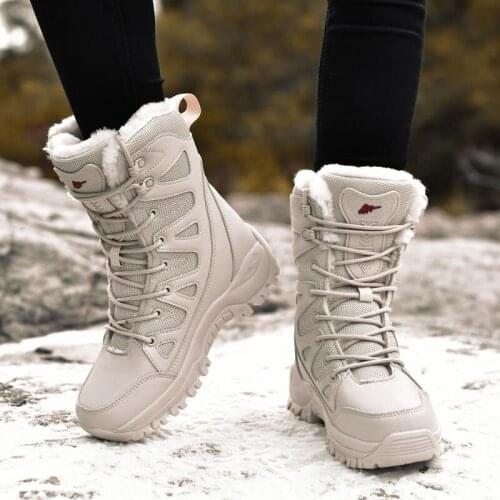 2021 Winter shoes Women Boots High Quality Comfortable Snow Boots Fur Plush Warm Casual Mid-Calf Hiking Boots Women shoes
