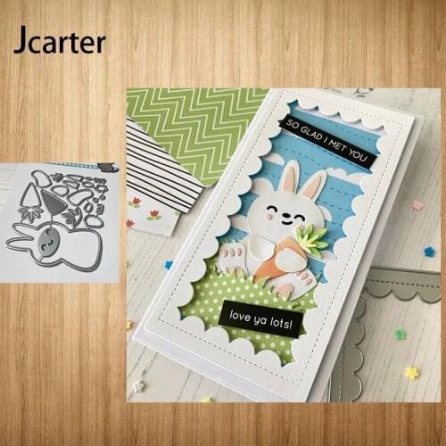 2021 New Arrival Metal Cutting Dies Rabbit Radish Craft Handmade Knife Mould Blade Punch Stencils Dies Cut Scrapbooking Model