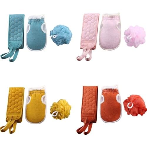 3pcs Bath Set Exfoliating Gloves Body Exfoliator Scrubbers Deep Exfoliation Glove Premium Scrub Wash Mitt Shower Body Cleaner
