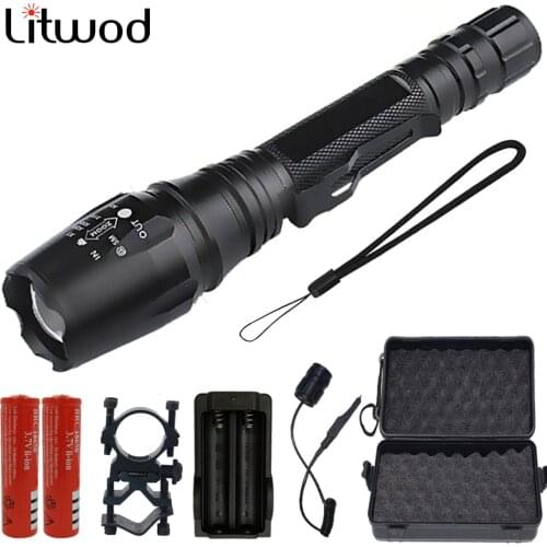 Bulbs Files Led Flashlight Torch Aluminum Black 20w 5-8 Rechargeable Xhp50 Litwod Hunting ,Ridding Adjustable Bidding