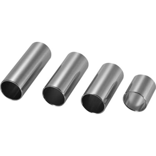 4Pcs Guitar Slides Chrome-Plated Stainless Steel Accessories For Guitar Bass (Silver Color)