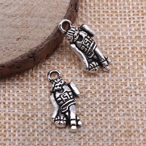 Free shipping 54pcs 20x9mm antique silver basketball player charms diy retro jewelry fit Earring keychain hair card pendant