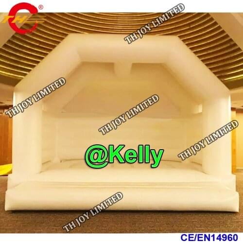 Free shipping to door white inflatable bouncer with roof for party rental, commercial best quality inflatable bouncy castle