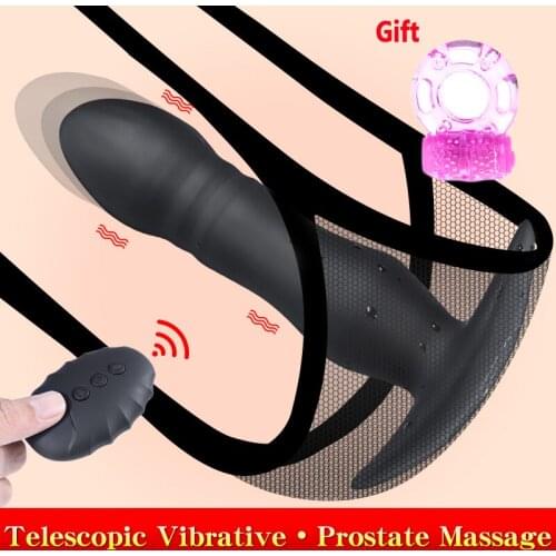 Wireless Remote Control Telescopic Vibrator Anal Dildo G-spot Vibration Prostate Massager Sex Toys For Women Men Masturbators