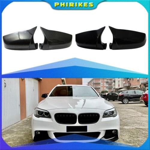 Black color Mirror Covers Left Right Side Rearview Mirror Cover Cap For BMW 5 Series E60 LCI 2008-2010