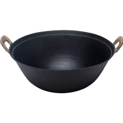 ZhenSanHuan Handmade Cast Iron wok No Coating No painting Healthy Long Lasting