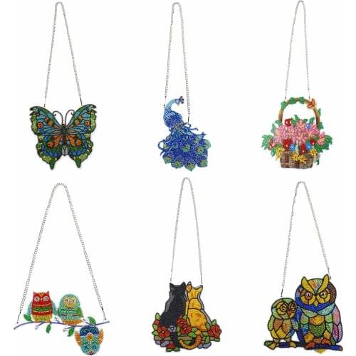 DIY Christmas Gifts Diamond Painting Flowers Hanging Ornaments Special Shaped Drill Home Window Pendant For Door Wall Decoration