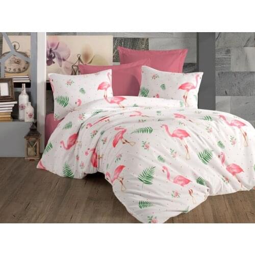 Dowry Wonderland Flamingo Double Personality Duvet cover set White
