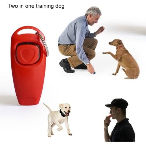 Hot Hot Sale!Combo Dog Clicker & Whistle - Training,Pet Trainer Click Puppy With Guide,With Key Ring Dog Trainings Dog Supplies