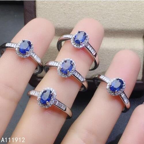 KJJEAXCMY fine jewelry natural sapphire 925 sterling silver new adjustable gemstone women ring support test luxury