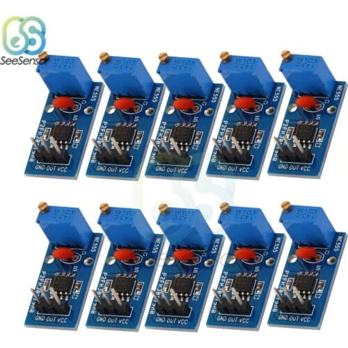 10Pcs DC 5V 12V NE555 Adjustable Resistance Frequency Pulse Generator Module Single Channel Output Module For Arduino Smart Car