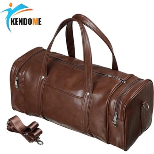 Men Outdoor Sport Gym Bag Waterproof Pu Handbag Male Travel Laptop Shoulder Bag Luggage Multi-function Wear-resistant Duffle Bag