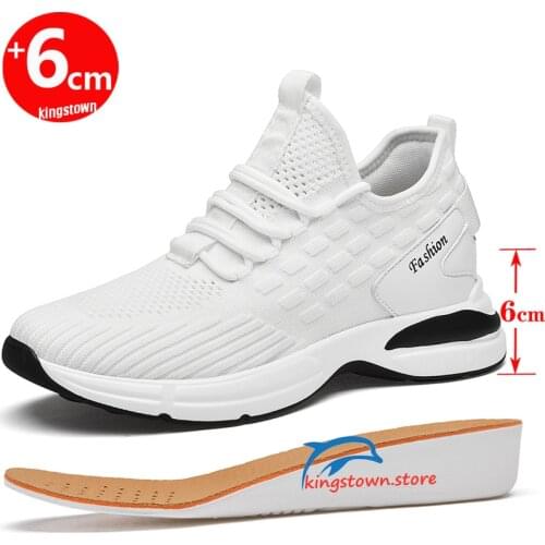 Sneakers Men Elevator Shoes Height Increasing Sports Height Increase Insole 6cm Outdoor Leisure Shoes