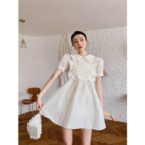 New court style sweet puff sleeve princess dress