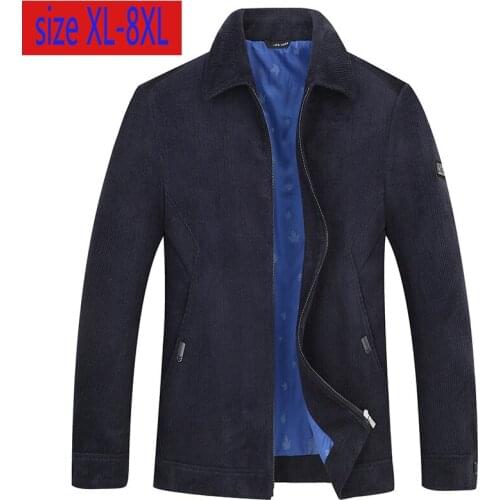 New Arrival Fashion Cotton High Quality Men Spring Autumn Extra Large Coat Casual Thick Jacket Loose Plus Size XL-5XL6XL 7XL 8XL